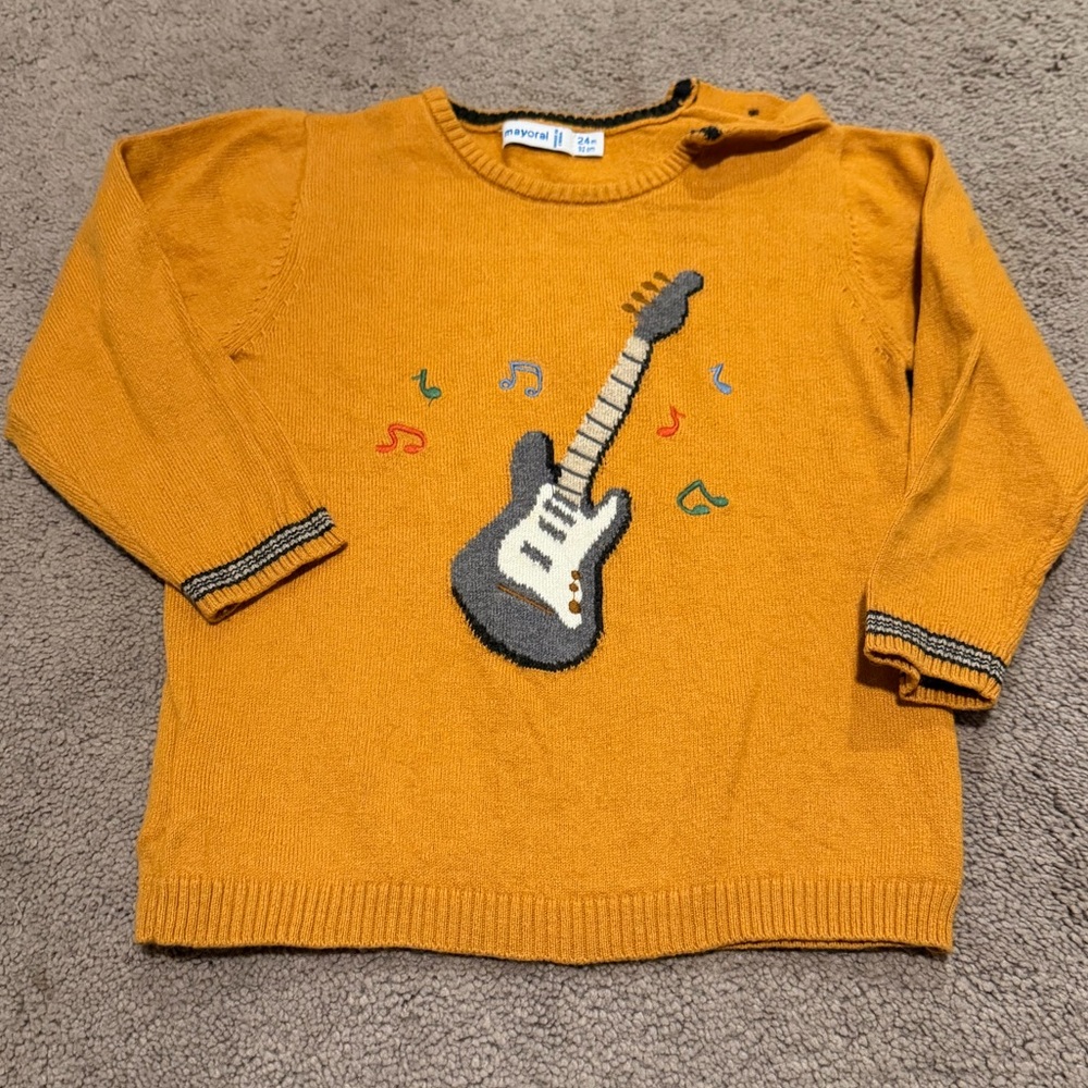 Mayoral Mustard Yellow Guitar Sweater 24 Months / 2T